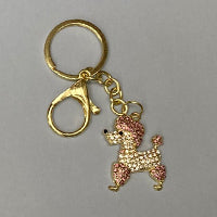 Dog Breed Rhinestone Keychain | Gold Hardware Bag Charm