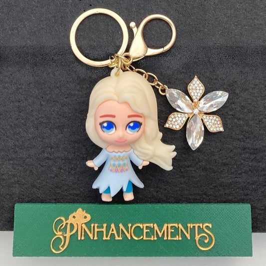 Disney Princess Elsa Frozen Bag Charm, Purse Charm with Bling Snowflake