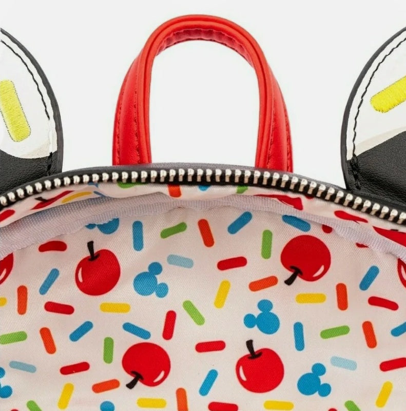 Loungefly Disney Mickey Mouse Cupcake Figural Mini Backpack NWT Faux Leather Sprinkles