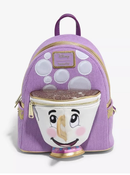 Loungefly Disney Beauty and the Beast Chip Figural Corduroy Mini Backpack NWT Exclusive