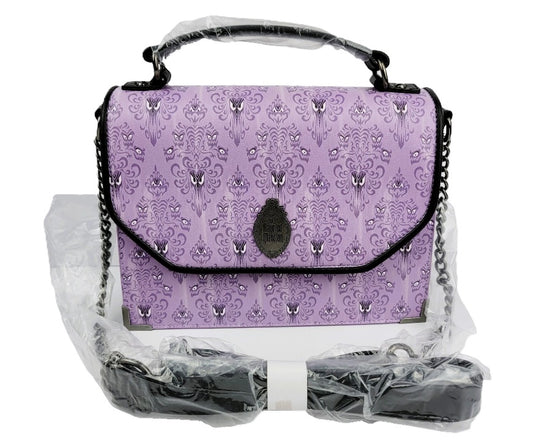 Loungefly Disney Parks Haunted Mansion Wallpaper Crossbody Bag NWT Purple