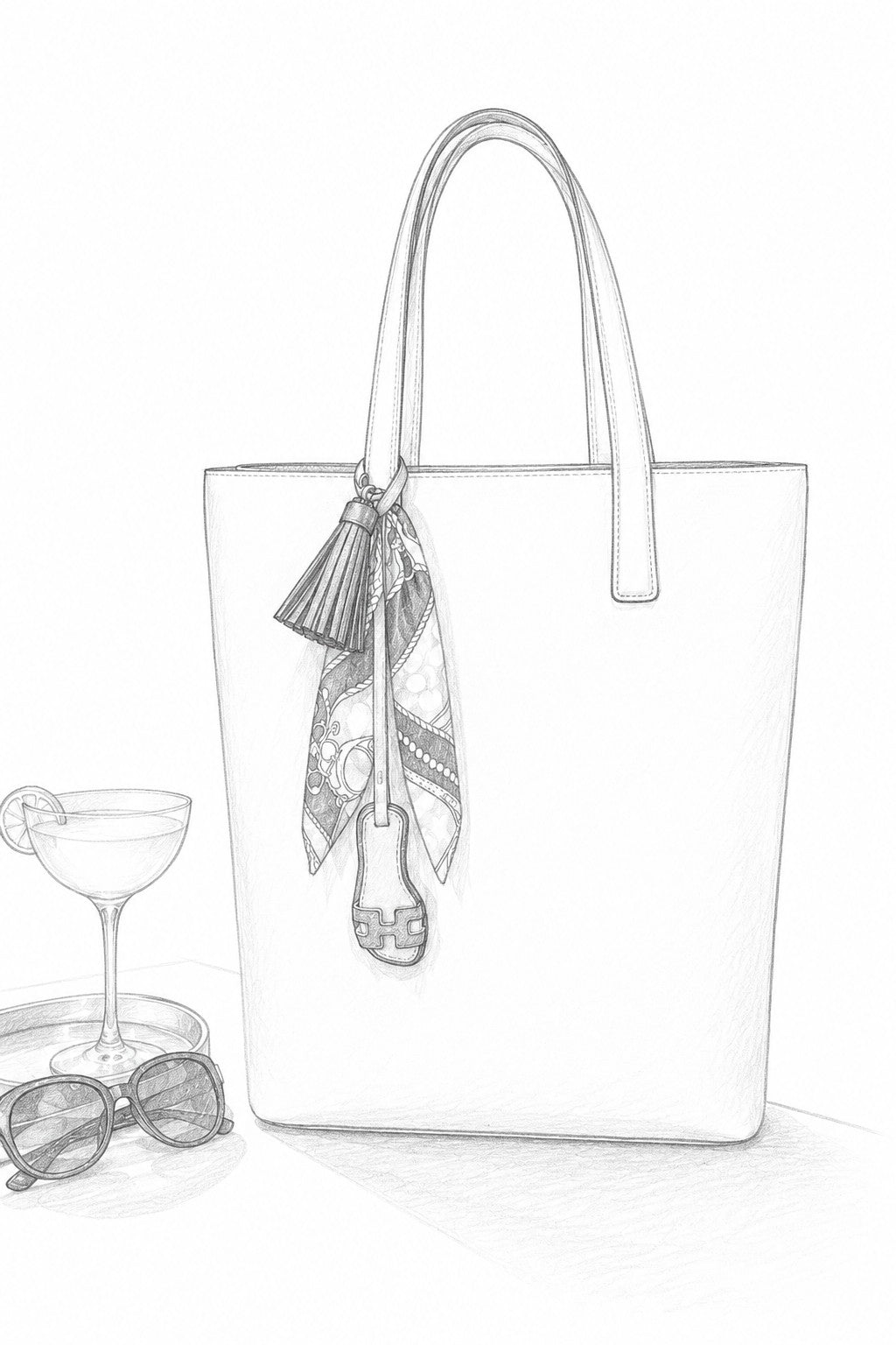 Handmade Orange Resort Sandal & Silky Scarf Luxury Bag Charm