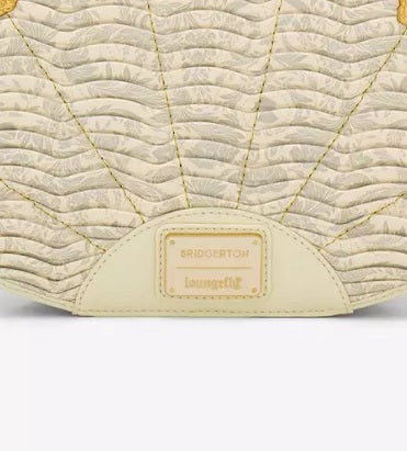 Loungefly Netflix Bridgerton Fan Shaped Figural Handbag NWT Cream Gold Bee