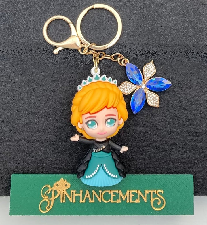 Disney Frozen Princess Anna Bag Charm, Purse Charm with coordinated Snowflake
