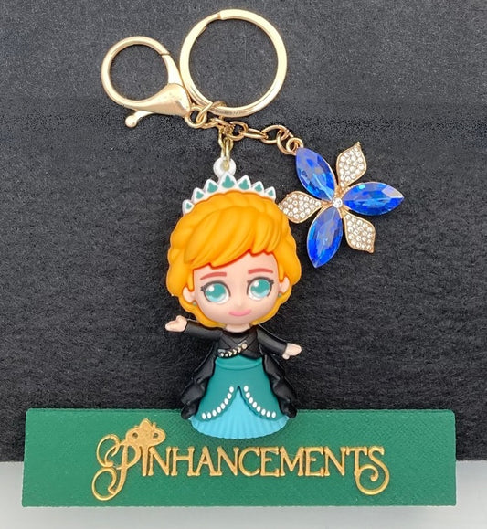 Disney Frozen Princess Anna Bag Charm, Purse Charm with coordinated Snowflake