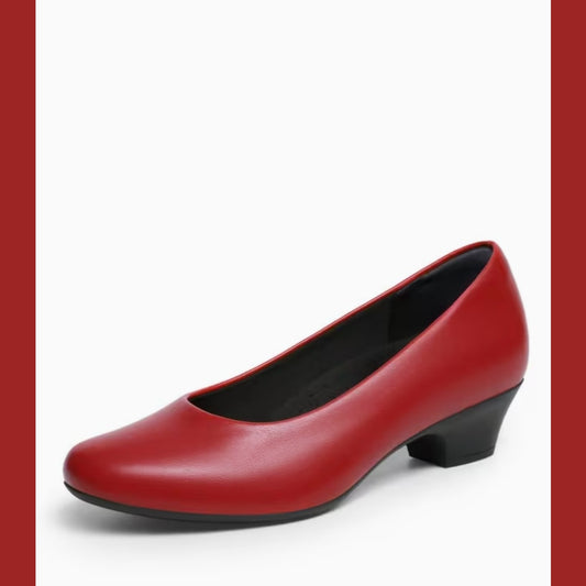 Dream Pairs Red Pumps Women’s Size 8 Low Chunky Block Heel NWT With Box
