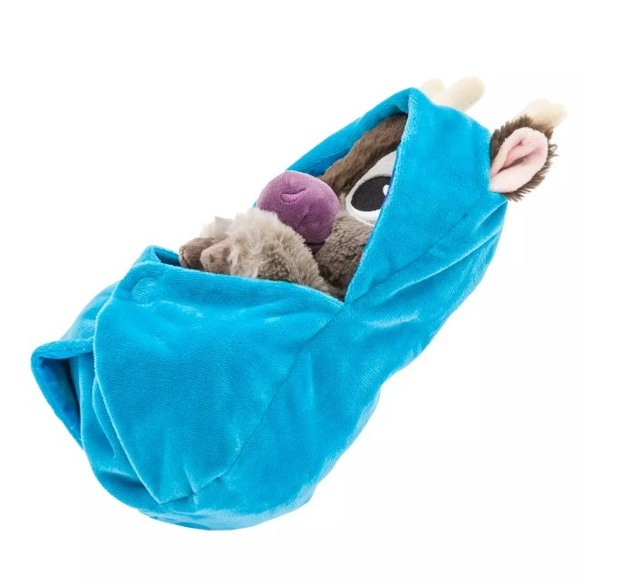Disney Store Sven Plush Swaddle Frozen Disney Babies Reversible Blanket 12” NWT
