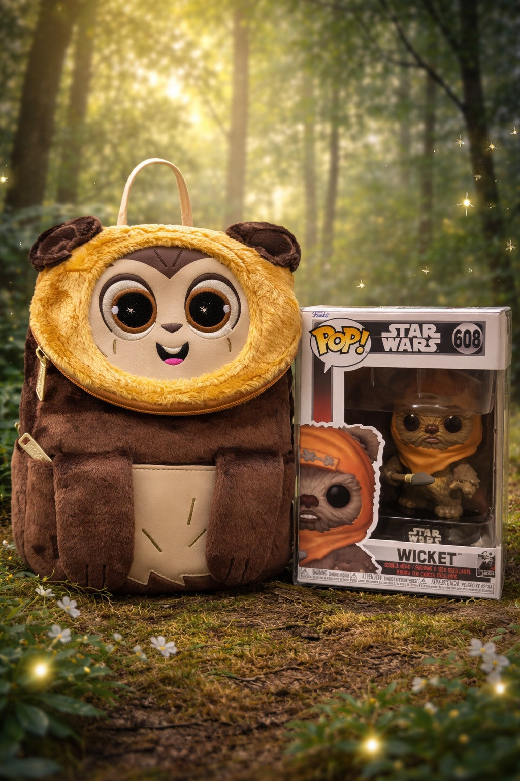 Loungefly Star Wars Wicket Ewok Plush Backpack NWT and Character Funko