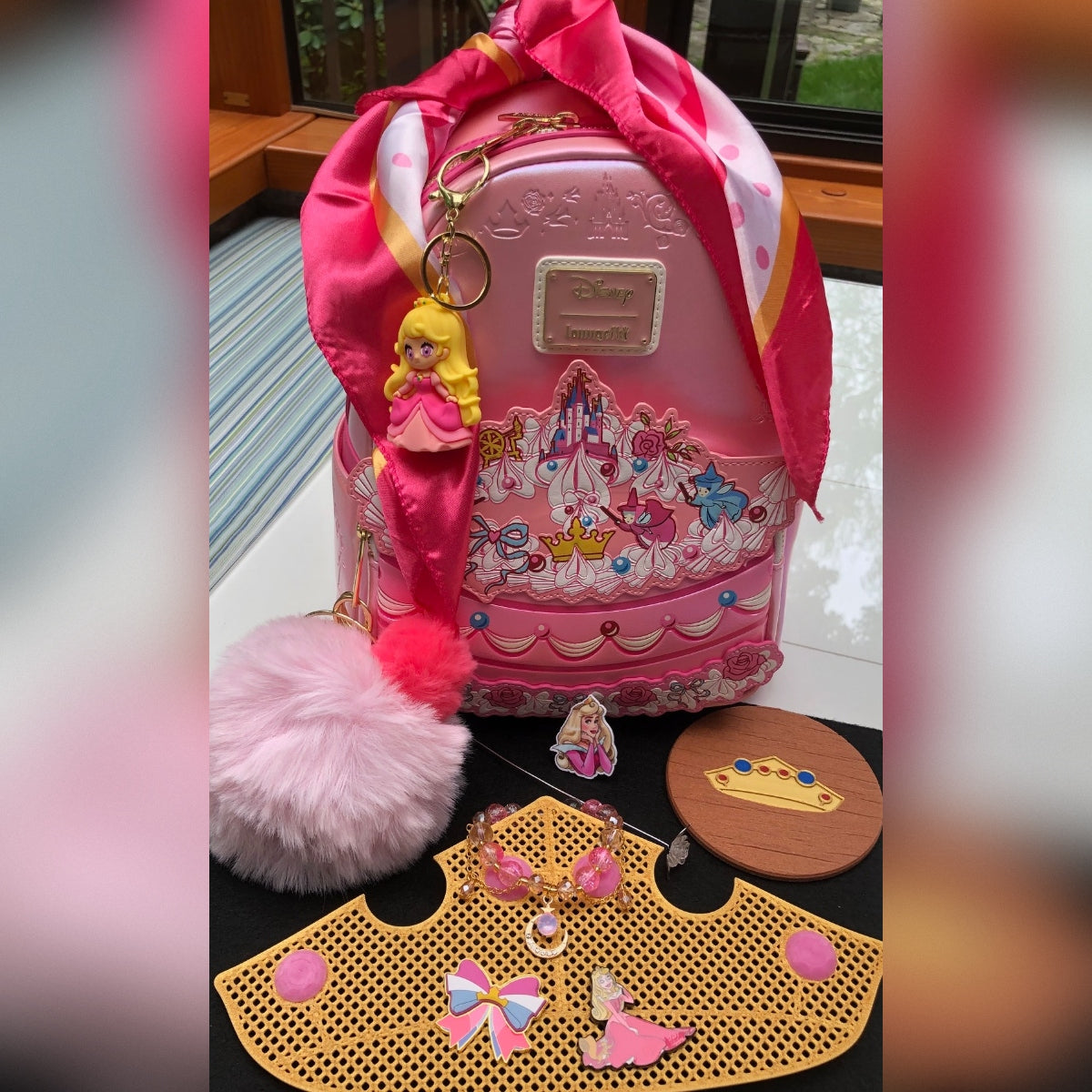 Disney Loungefly Cake Mini Backpack & Signature Bundle NWT - Aurora