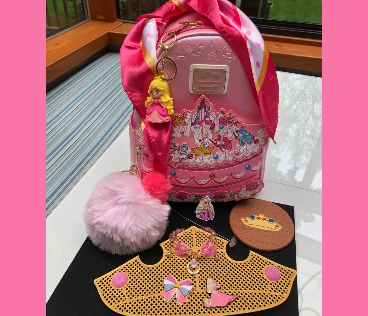 Disney Loungefly Cake Mini Backpack NWT & Free Accessories Bundle - Aurora