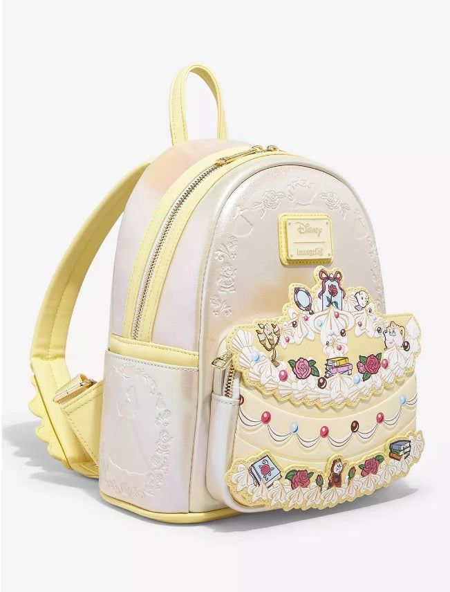 Disney Loungefly BATB Cake Mini Backpack & Signature Bundle NWT - Belle