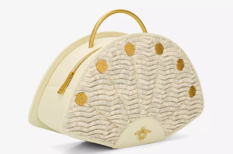 Loungefly Netflix Bridgerton Fan Shaped Figural Handbag NWT Cream Gold Bee