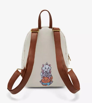 Loungefly Disney Aristocats Cats Floral Mini Backpack NWT Faux Leather Cream Marie