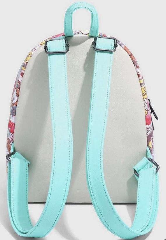 Loungefly Disney Chibi Princess All Over Print Mini Backpack NWT Ariel Cinderella Belle
