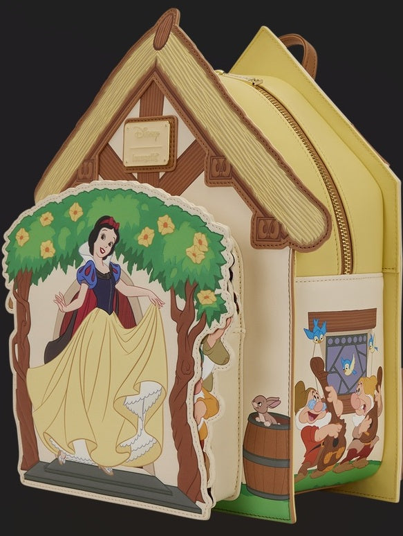 Loungefly Disney Snow White Cottage Mini Backpack NWT with Pop Up Card
