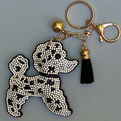 Dog Breed Rhinestone Keychain | Gold Hardware Bag Charm