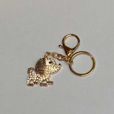 Dog Breed Rhinestone Keychain | Gold Hardware Bag Charm