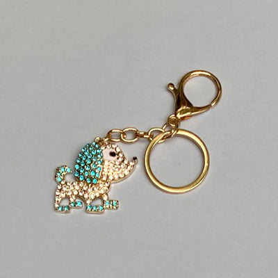 Dog Breed Rhinestone Keychain | Gold Hardware Bag Charm