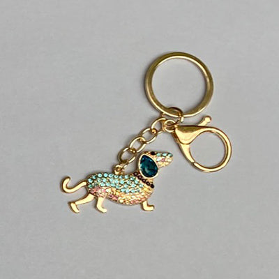 Dog Breed Rhinestone Keychain | Gold Hardware Bag Charm