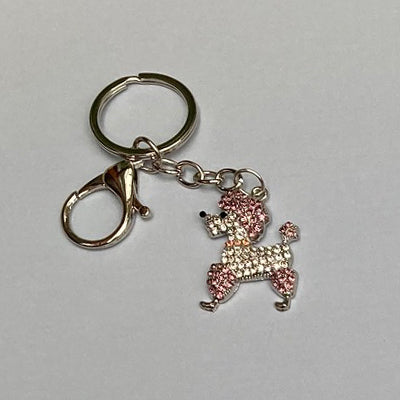 Dog Breed Rhinestone Keychain | Silver Hardware Bag Charm