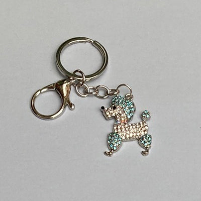 Dog Breed Rhinestone Keychain | Silver Hardware Bag Charm