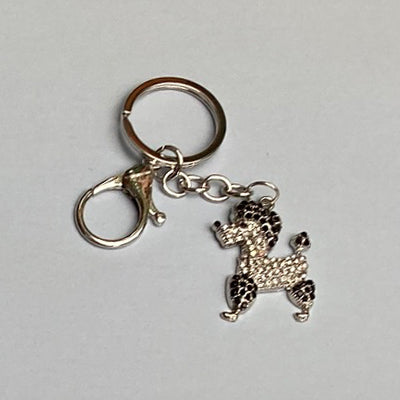 Dog Breed Rhinestone Keychain | Silver Hardware Bag Charm