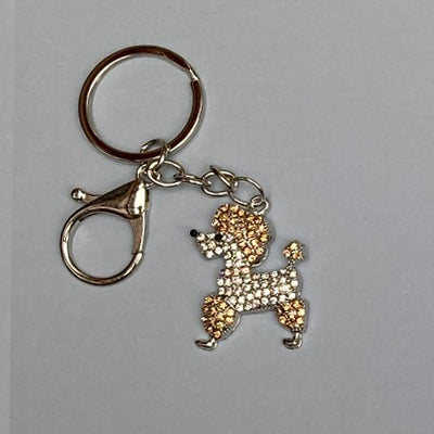 Dog Breed Rhinestone Keychain | Silver Hardware Bag Charm
