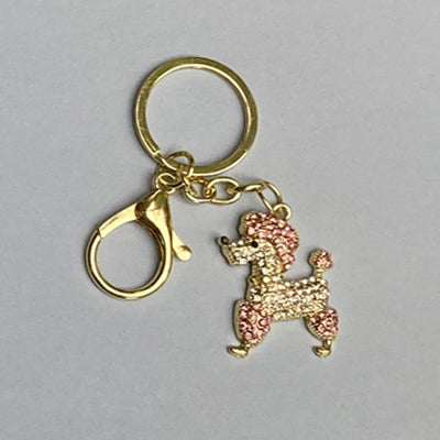 Dog Breed Rhinestone Keychain | Gold Hardware Bag Charm
