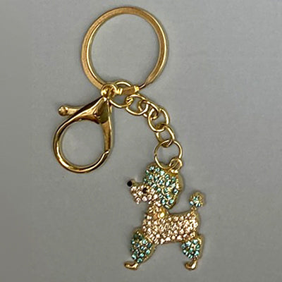 Dog Breed Rhinestone Keychain | Gold Hardware Bag Charm