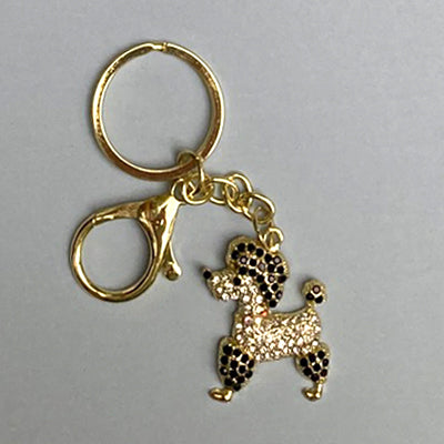 Dog Breed Rhinestone Keychain | Gold Hardware Bag Charm