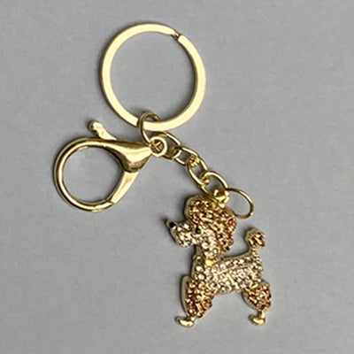 Dog Breed Rhinestone Keychain | Gold Hardware Bag Charm