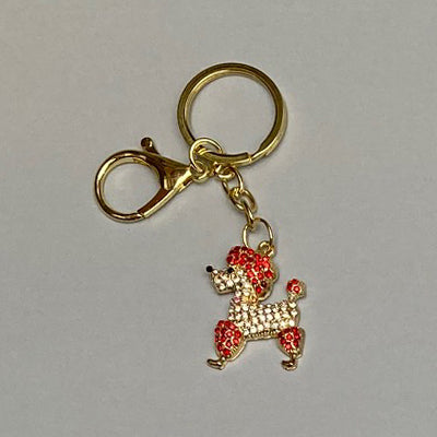 Dog Breed Rhinestone Keychain | Gold Hardware Bag Charm