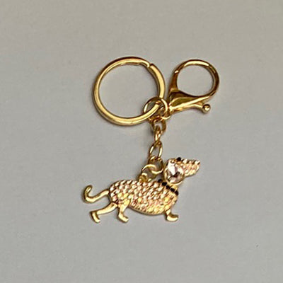 Dog Breed Rhinestone Keychain | Gold Hardware Bag Charm