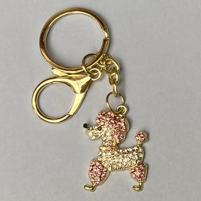Dog Breed Rhinestone Keychain | Gold Hardware Bag Charm