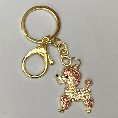 Dog Breed Rhinestone Keychain | Gold Hardware Bag Charm