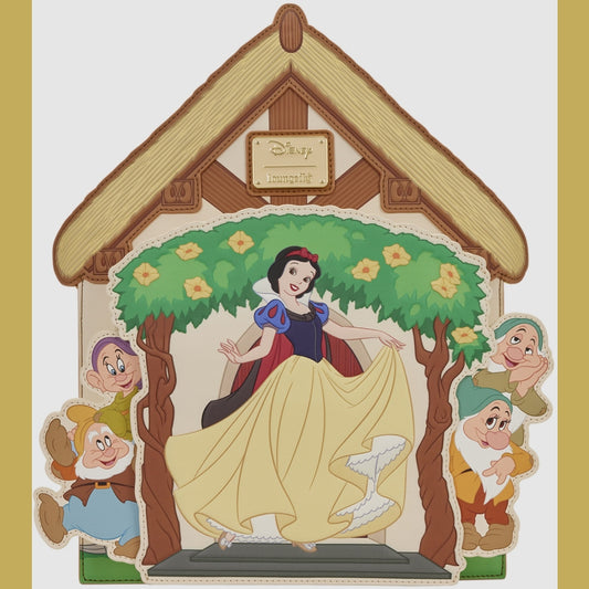 Loungefly Disney Snow White Cottage Mini Backpack NWT with Pop Up Card