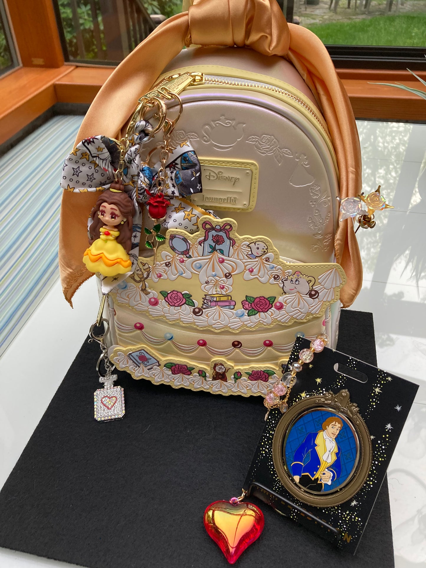 Disney Loungefly BATB Cake Mini Backpack & Signature Bundle NWT - Belle