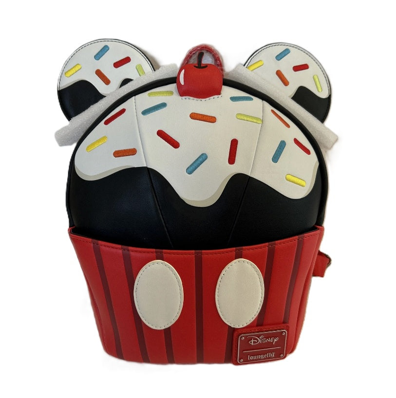 Loungefly Disney Mickey Mouse Cupcake Figural Mini Backpack NWT Faux Leather Sprinkles