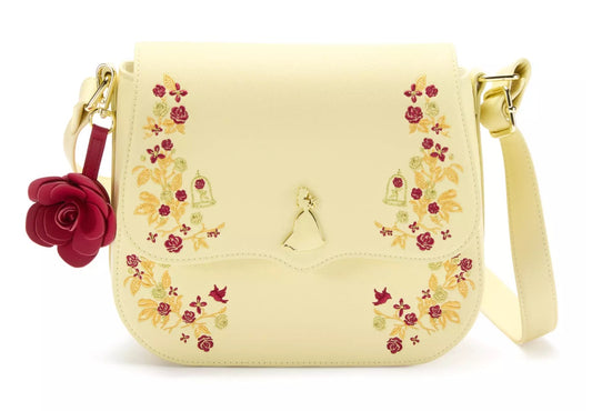 Disney Parks Loungefly Beauty and the Beast Belle Floral Crossbody Bag New