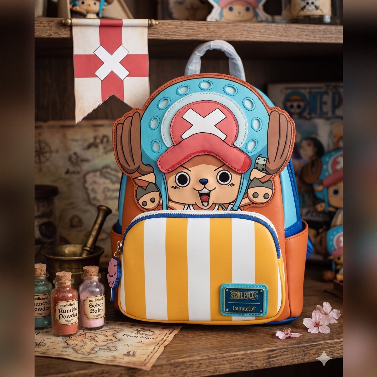 Loungefly One Piece Tony Tony Chopper Figural Mini Backpack, NWT