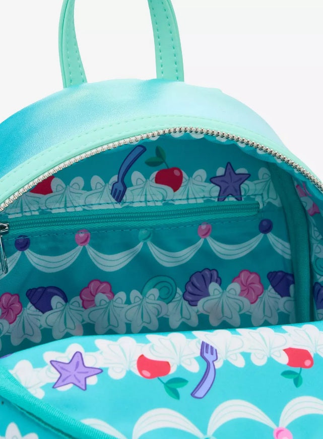 Disney Loungefly Little Mermaid Cake Mini Backpack & Signature Bundle NWT - Ariel