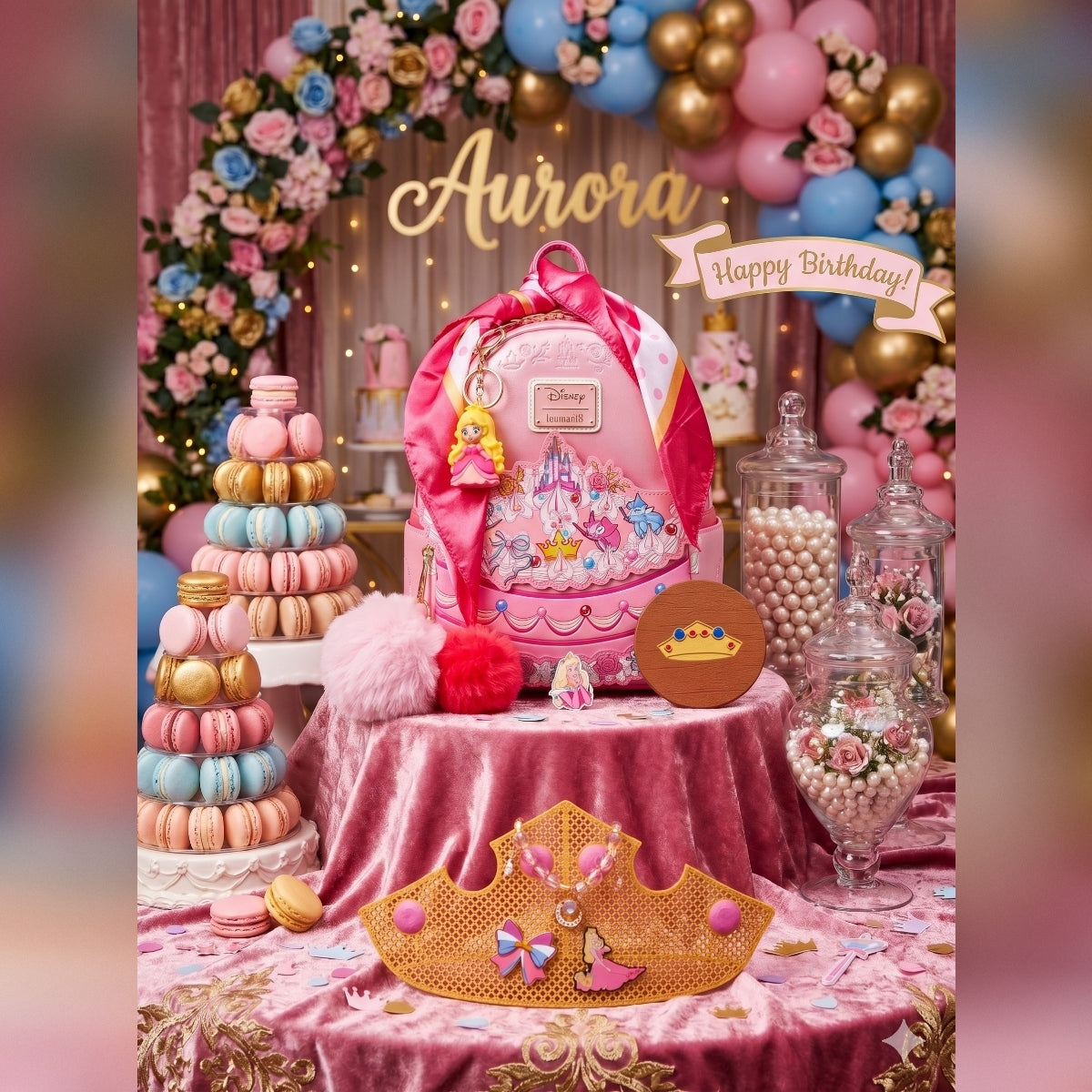 Disney Loungefly Cake Mini Backpack & Signature Bundle NWT