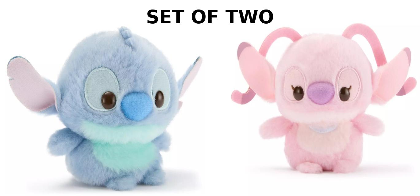 Disney Store Japan Stitch Angel Urupocha Chan Plush Set of 2 Lilo & Stitch Mini 4” NWT