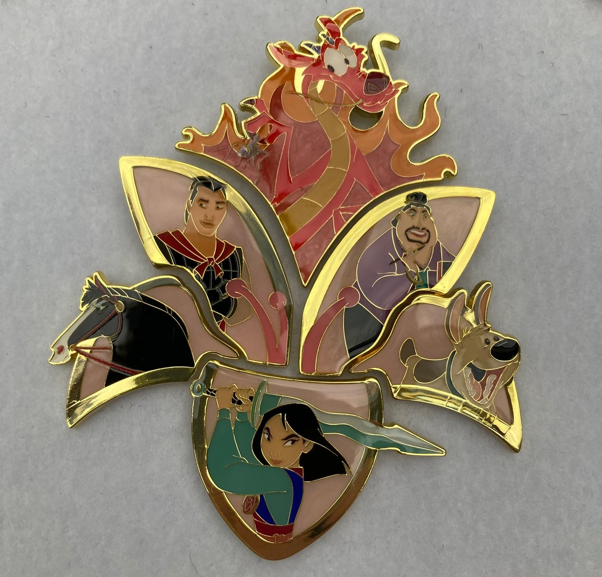 Loungefly Disney Mulan Flower Puzzle Complete 6 Pin Set