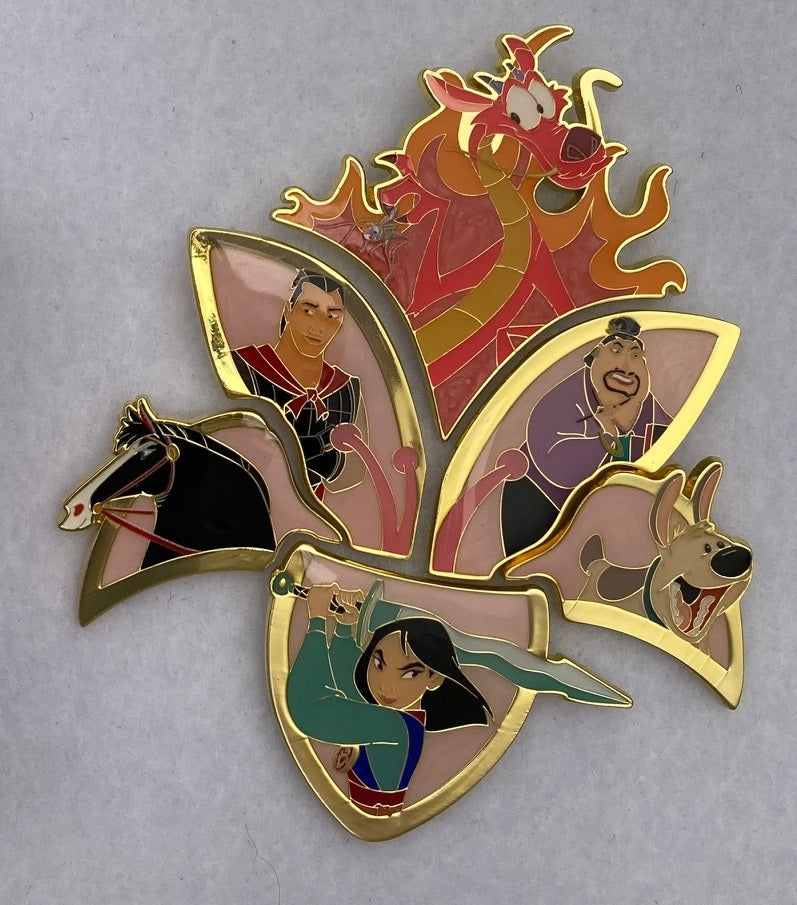 Loungefly Disney Mulan Flower Puzzle Complete 6 Pin Set