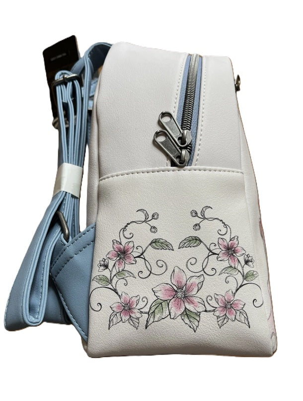 Loungefly Disney Princess Watercolor Portrait Floral Mini Backpack NWT Ariel Cinderella Belle Tiana Jasmine