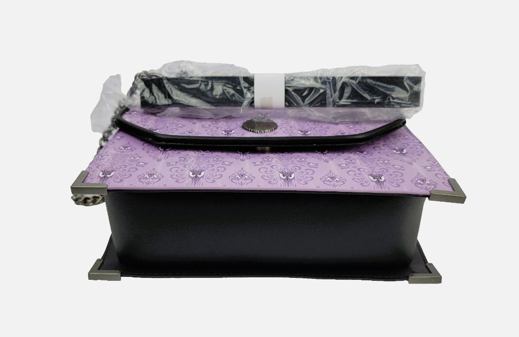 Loungefly Disney Parks Haunted Mansion Wallpaper Crossbody Bag NWT Purple