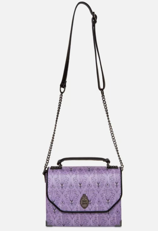 Loungefly Disney Parks Haunted Mansion Wallpaper Crossbody Bag NWT Purple