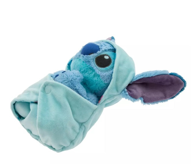 Disney Store Stitch Plush Reversible Swaddle Lilo & Stitch Baby Stitch 11.75” NWT